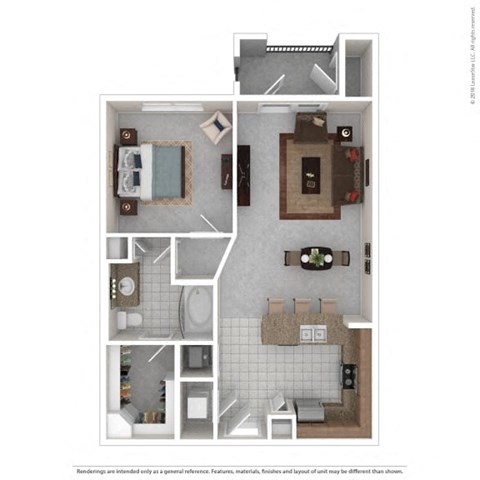 a floor plan of a 1 bedroom apartment